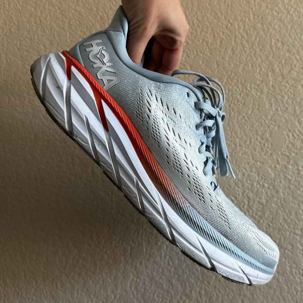Hoka Clifton 8 Blue Fog Plain Air Women’s Size 9.5 D WIDE